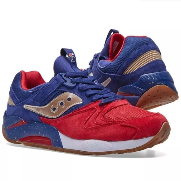 NEW Saucony Grid 9000 Sparring Blue Red Gold Size 9.5 Sneakers S70279-1 - Picture 7 of 8